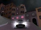 Out in the snow on Lombard Street in my Aston Martin DBR9 RC.